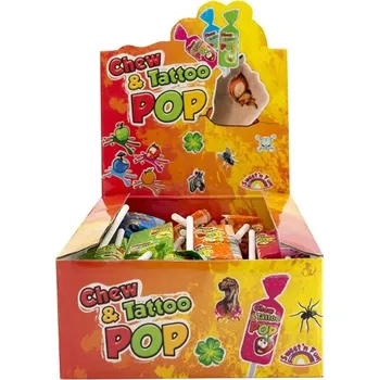 Bonbon Sweet´n Fun | Chew & Tattoo Pop - karamelové lízátko 50 ks