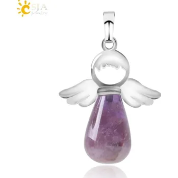 Přívěsek Přívěsek s minerálním andílkem | přívěsek kámen, dámský přívěsek - Ametyst