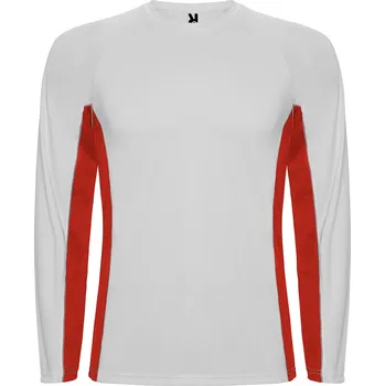 Dámské oblečení Pánské tričko Shanghai s dlouhým rukávem bílá-červená (0160) L