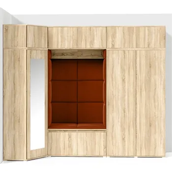 Předsíňová stěna Eka Předsíňová stěna s čalouněnými panely Trinity 39 - Sonoma / Okrová 2325