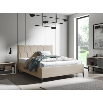 Postel Eka Čalouněná postel MEDOX+ 90x200 cm Barva látky Trinity: (2302) Krémová, Úložný prostor: Bez úložného prostoru