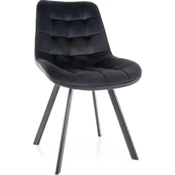 Jídelní židle MONTI VELVET ŽIDLE, ČERNÝ RÁM/ ČERNÝ BLUVEL 19