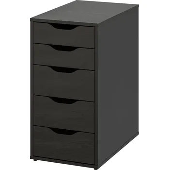 Komoda IKEA ALEX komoda s 5 zásuvek, 36x70 cm, černo-hnědá