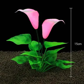 Dekorace do akvária Umělé akvarijní rostliny pro dekoraci | akvarijní dekorace | umělé rostliny - CT58 růžová
