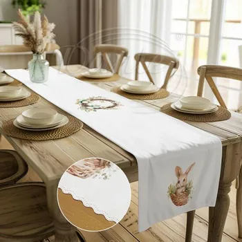 Dekorativní polštářek Dante Šála Velikonoční věneček - zajíček 40x140