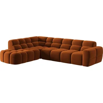 Pohovka Micadoni Sametová rohová pohovka Lisa 293 cm, levá