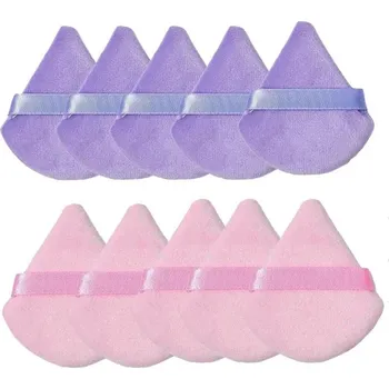 Make-up Make up houbička sametová trojúhelníková | kosmetické potřeby - fialová růžová - 10ks