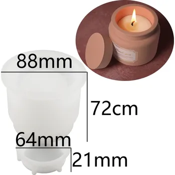 Forma na pečení Silikonová forma na svícen s víčkem | forma na beton | domácí dekorace - velký 1686