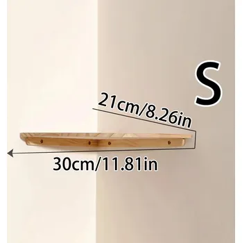 police Rohová polička dřevěná plovoucí nástěnná | bytové doplňky - TK-MS6779