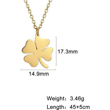Náhrdelník Náhrdelník čtyřlístek ocelový | šperk štěstí, keltský amulet - D zlatá barva