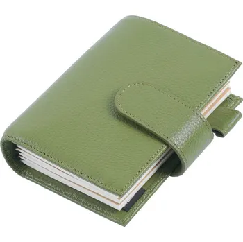 Zápisník Kožený cestovní zápisník velikosti cestovního pasu | cestovní deník | kožený zápisník - Oblázková oliva