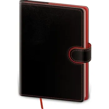 Blok Flip černočervený čtverečkovaný zápisník A5