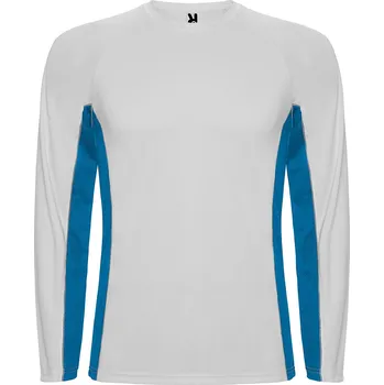 Dámské oblečení Pánské tričko Shanghai s dlouhým rukávem bílá-královská modrá (0105) L