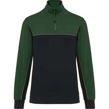 pracovní mikina Pracovní mikina s 1/4 zipem WK 404 black-forest green XS