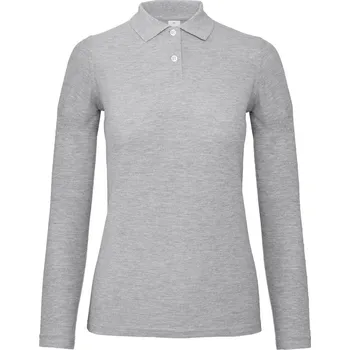 Dámské tričko Dámské piqué polo s dlouhým rukávem ID.001 LSL /women heather grey S