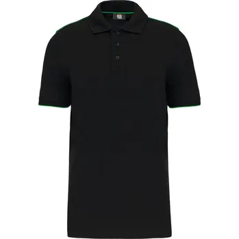 Pánská móda Pánské pracovní piqué polo "Day-to-Day" WK 270 black-kelly green 3XL