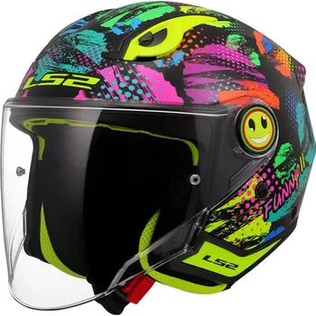 Helma na motorku Dětská otevřená helma na motorku LS2 OF622 Funny II Joy černá