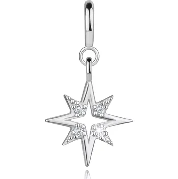Přívěsek Přívěsek na náramek z bílého zlata 585 - hvězda s čirými zirkony, odnímatelný
