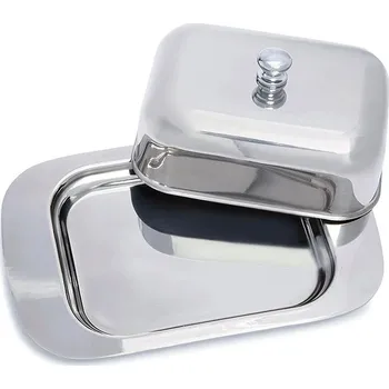 Máslenka nerezová máslenka s víkem pro čisté skladování | nádoba na máslo, kuchyňské úložiště - Poklop z nerezové oceli