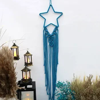 Lapač snů Macramé lapač snů do dětského pokoje | lapač snů | nástěnná dekorace - Modrá hvězda
