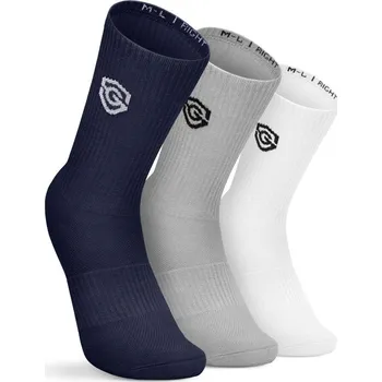 Pánské oblečení SIROKO Trojbalení ových ponožek z organické bavlny Echo Bílá L BÍLÁ