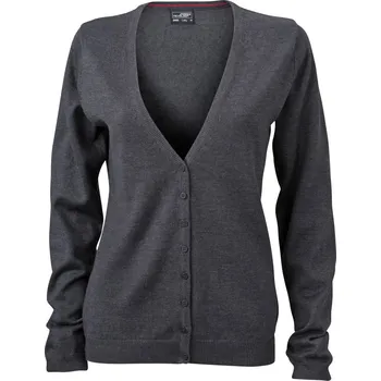 Dámský svetr Dámský cardigan s výstřihem do V JN 660 anthracite melange XL