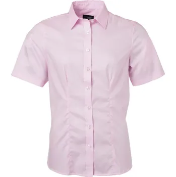 Dámská košile Mikro keprová halenka s krátkým rukávem JN 683 light pink XXL