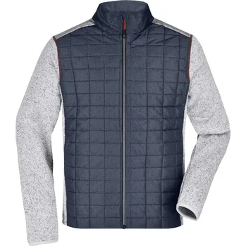 Pánská pletená hybridní bunda JN 742 light melange-anthracite melange S