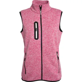Dámská vesta Dámská pletená fleecová vesta se stojáčkem JN 773 pink melange-off white XL