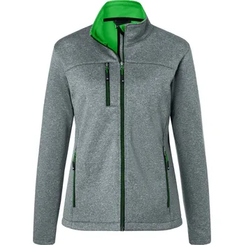 Dámská 2-vrstvá melanžová softshellová bunda JN 1147 dark melange-green S