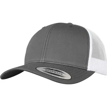 Kšiltovka 6 panelová vintage kšiltovka "Trucker" 6606/6606T dark grey-white onesize