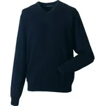 Pletený svetr s výstřihem do V 710M french navy 4XL