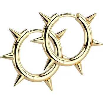 Náušnice Zlacené ocelové náušnice s hroty