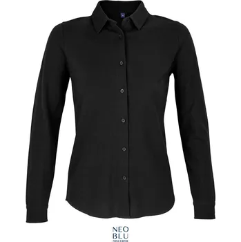 Dámská halenka Piqué halenka s dlouhým rukávem Basile Women deep black L