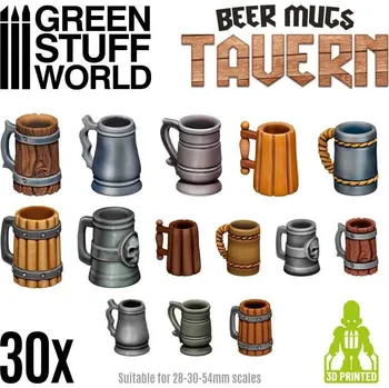Plastikový model Resin Beer Mugs – resinové nádoby na pivo (30 ks)
