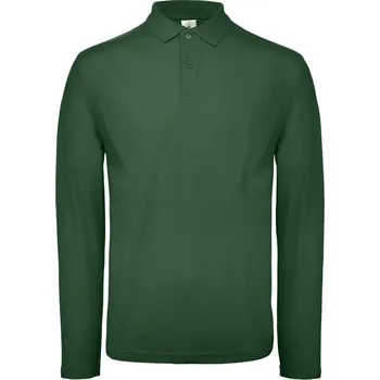 Pánské tričko Pánské piqué polo s dlouhým rukávem ID.001 LSL bottle green M
