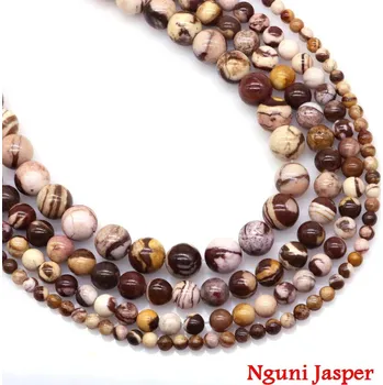 Korálek Minerální korálky na výrobu šperků | minerální korálky | přírodní kámen - Nguni Jasper , 6 mm (59 až 61 ks)