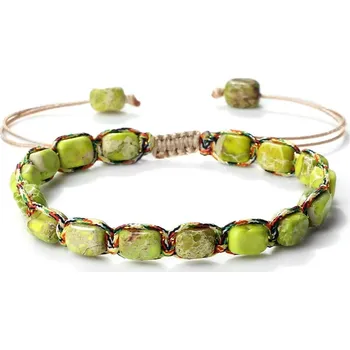 Náramek Náramek štěstí s přírodním kamenem | náramek pro ženy, ochranný talisman - Zelený