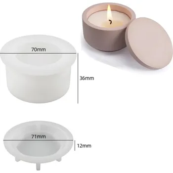 Nádoba na pečení Silikonová forma na svícen s víčkem | forma na beton | domácí dekorace - kolo