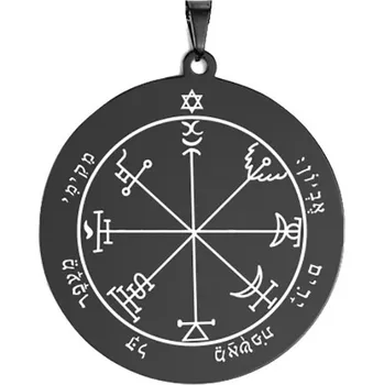 Přívěsek Talisman jupiter pro bohatství a ochranu | amulet pro bohatství | ocelový přívěsek - Jupiter 7 Černý