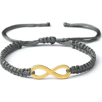 Náramek Ručně pletené infinity náramky pro páry | náramky přátelství, párové náramky - Gray-G