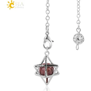 Přívěsek Přívěsek merkaba z přírodního kamene | křišťálové korálky, amulet - Brekciovaný Jasper