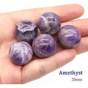 Přírodní kámen Přírodní minerální kuličky 20 mm | ametyst korálky | koule z kamene - Ametyst , 5 KS
