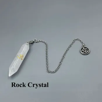 Minerální kyvadlo z přírodního kamene | věštecké kyvadlo, ochranný amulet - Křišťál