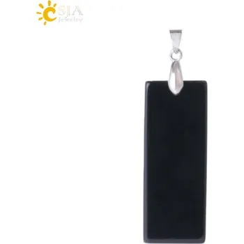 Přívěsek Přívěsek z přírodního kamene s řetízkem | náhrdelník pro muže, unisex přívěsek - Obsidián