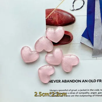 Dekorativní magnet 6ks Barevné magnety ve tvaru srdce na lednici | dekorativní magnety - růžová - 6ks