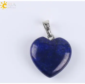 Přívěsek Minerální přívěsek ve tvaru srdce | přírodní šperk, přívěsek pro zamilované - Lapis lazuli