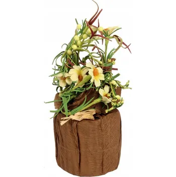 JARNÍ DEKORACE KVĚTINOVÁ ARANŽMÁ ŽLUTÁ Hotová Ozdoba na Velikonoce