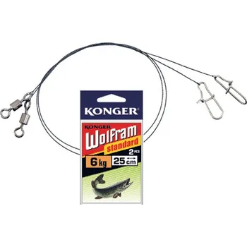 Konger wolfram s obratlíkem a karabinou 15cm Nosnost: 12kg