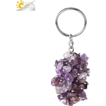 Přívěsek Krystalový přívěsek na klíče | ochranný amulet, pánský přívěsek - Ametyst